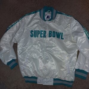 White and Teal Super Bowl Jacket